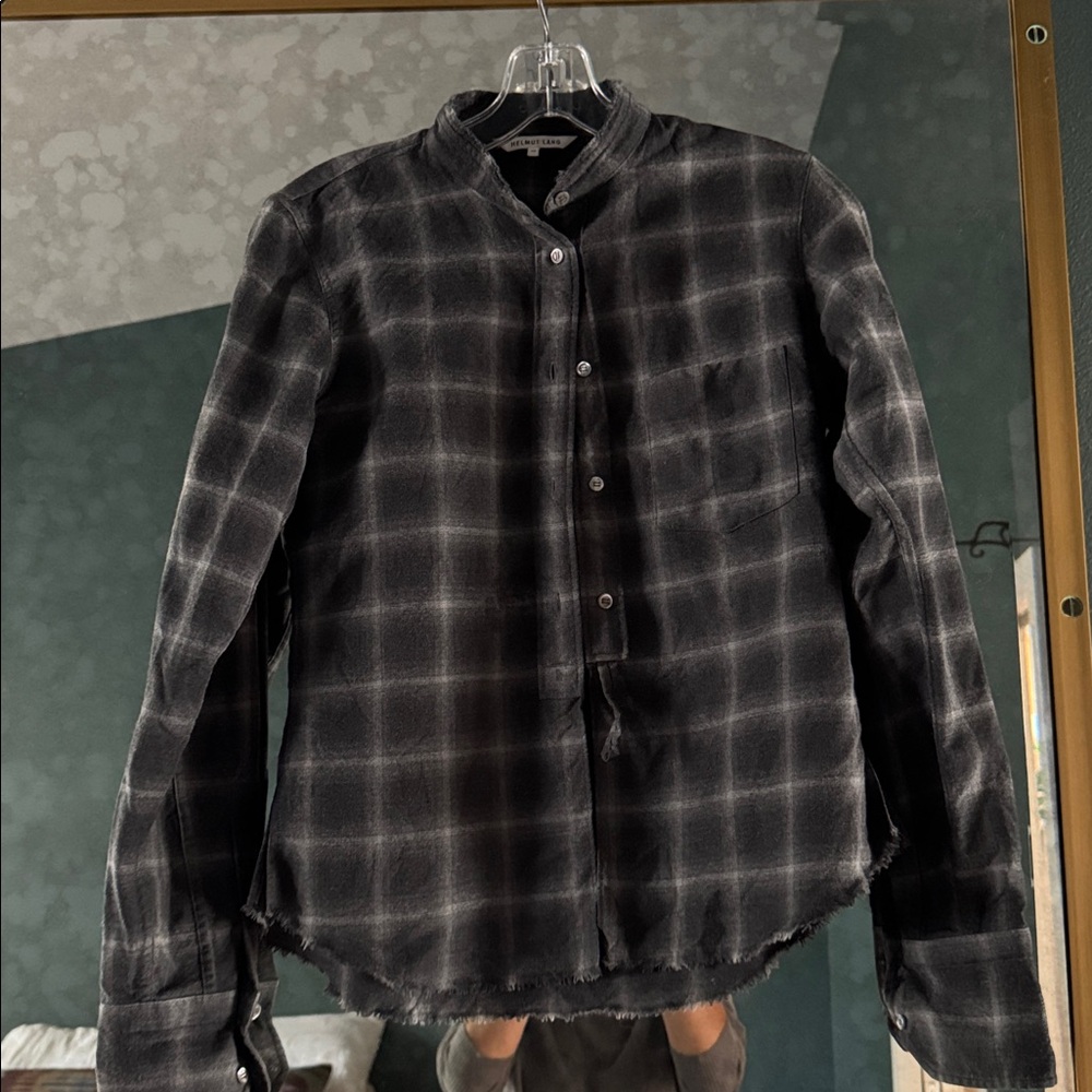 Helmut Lang Plaid Button Front Shirt